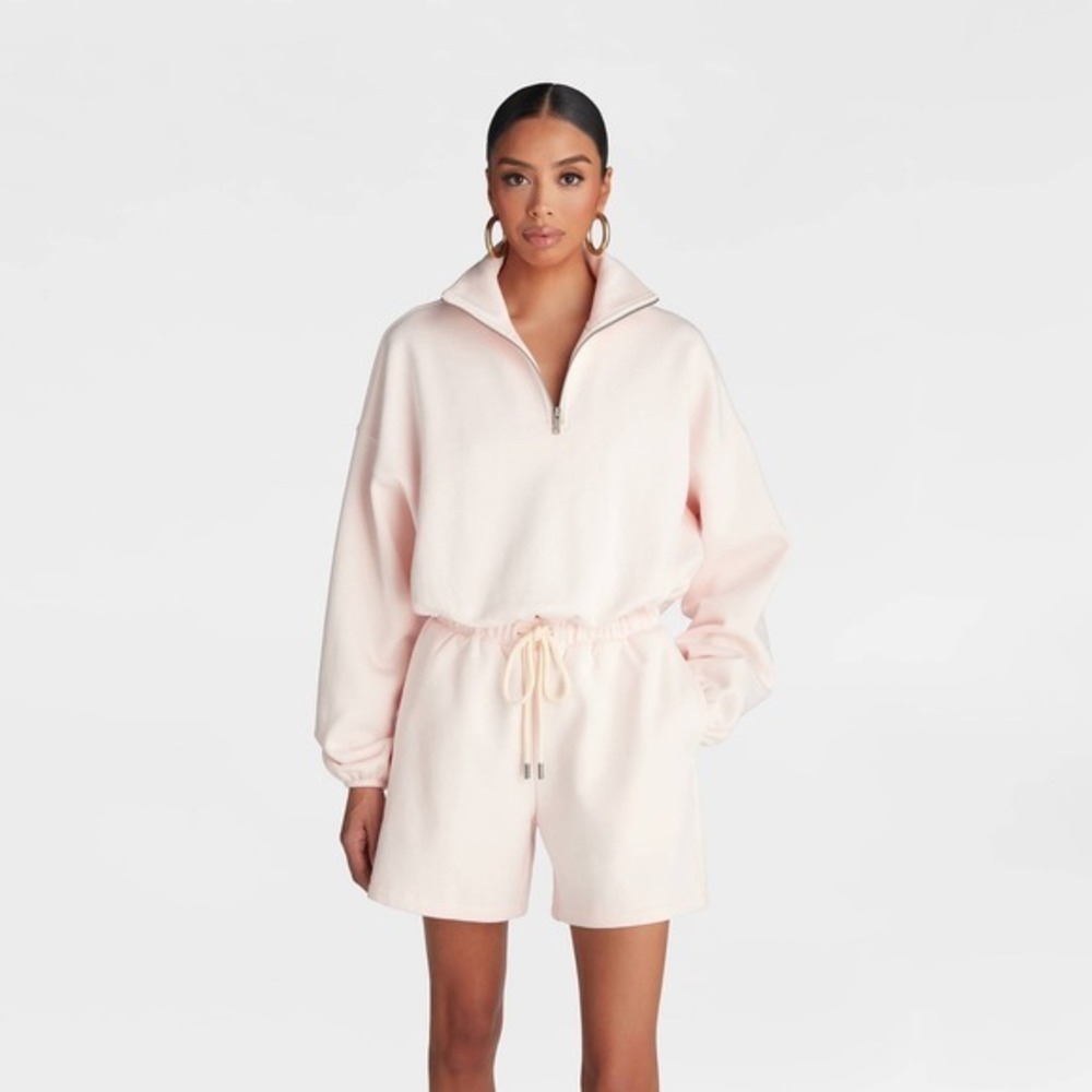 KBB by KAHLANA x Target Women's S Small The Quarter‎ Zip Sweatshirt Pink Sweats